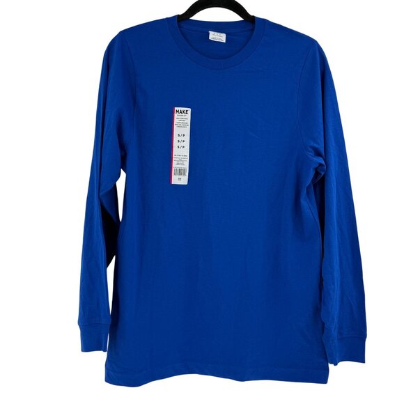 Long Sleeve Blue T-Shirt S Make Market Cotton Adult - Picture 1 of 7